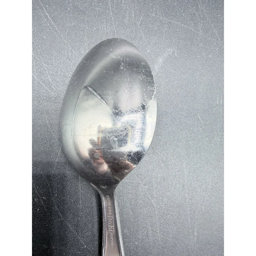 Vintage MB Hollow Ground Galaxie Stainless Tablespoon Japan MCM Bakelite Handle